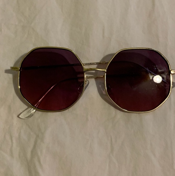 Sunglasses wire frame dark octagon shaped with metallic frames - Picture 2 of 2